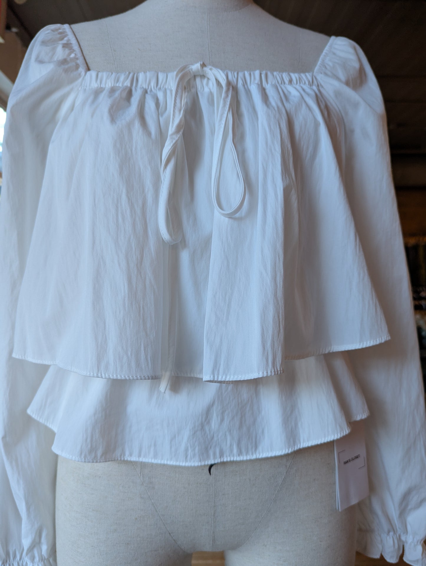 Tiered Off Shoulder Blouse with Bow