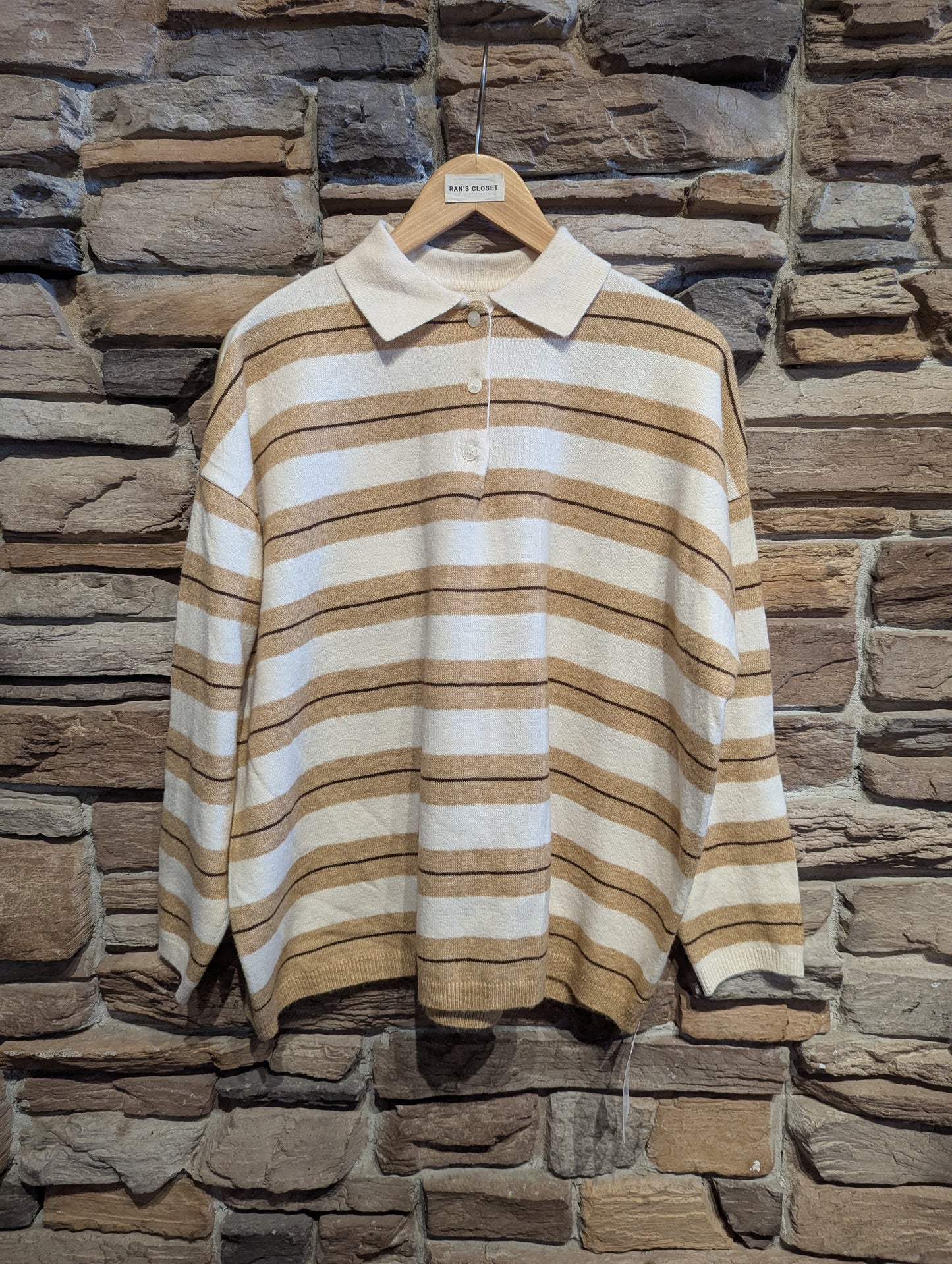 Oversized Henley Swearter