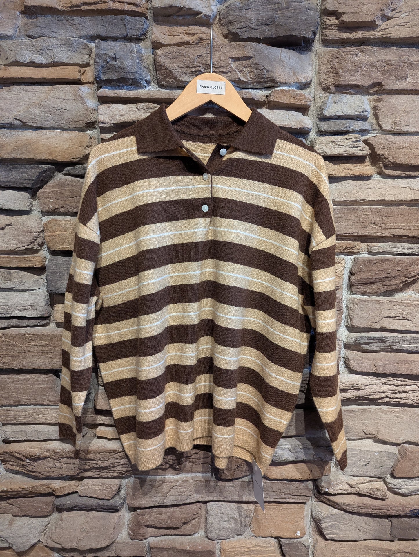 Oversized Henley Swearter