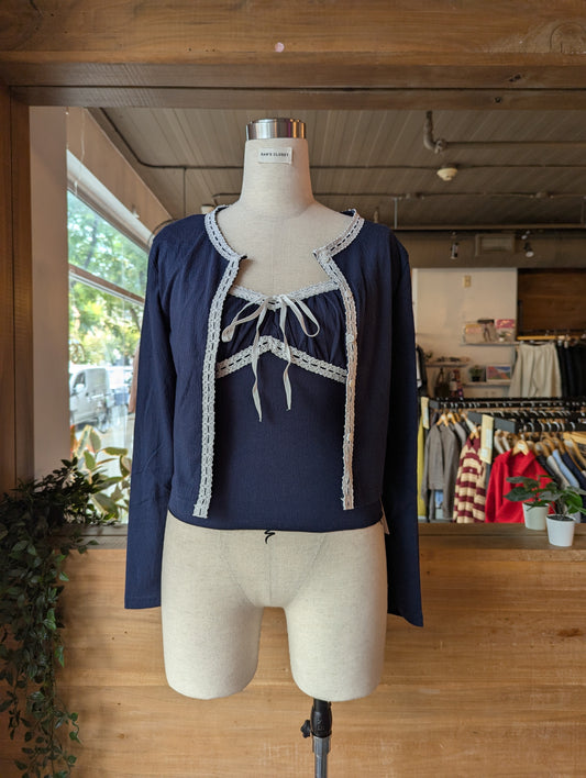 Baby Doll Top and Cardigan Set