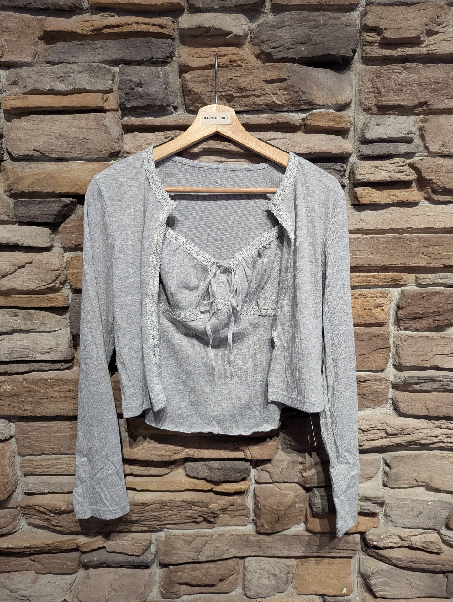 Baby Doll Top and Cardigan Set