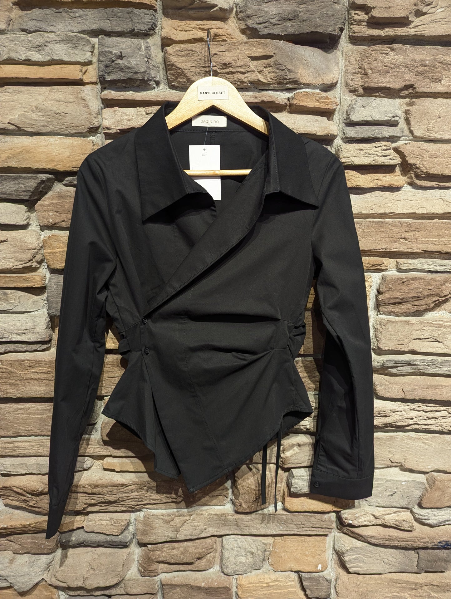 Wrap Side Button Blouse