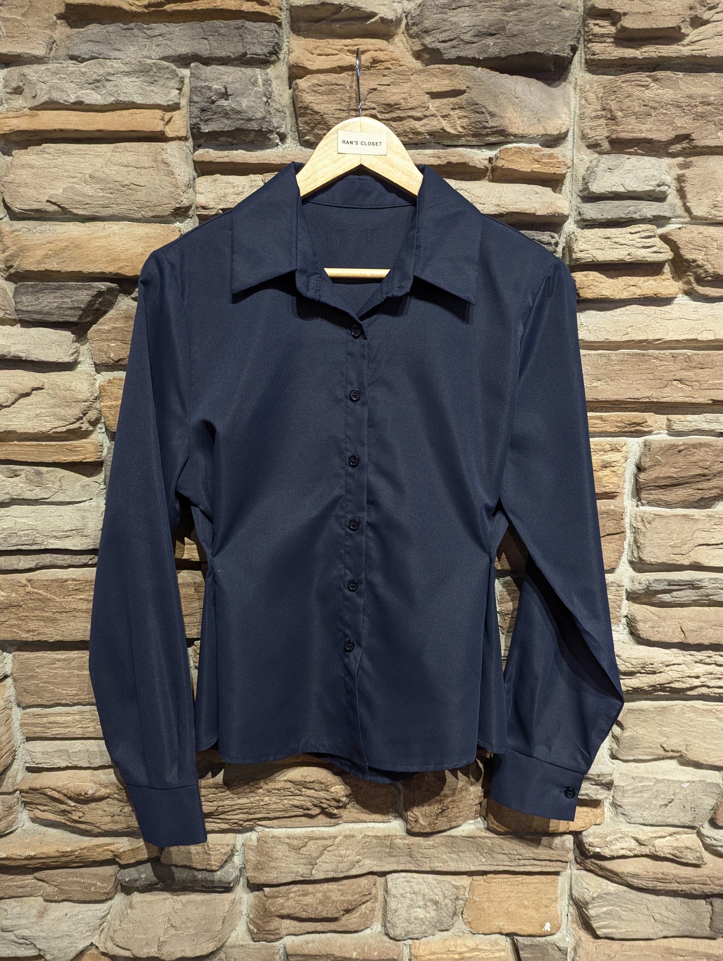 Side Button Cinch Blouse