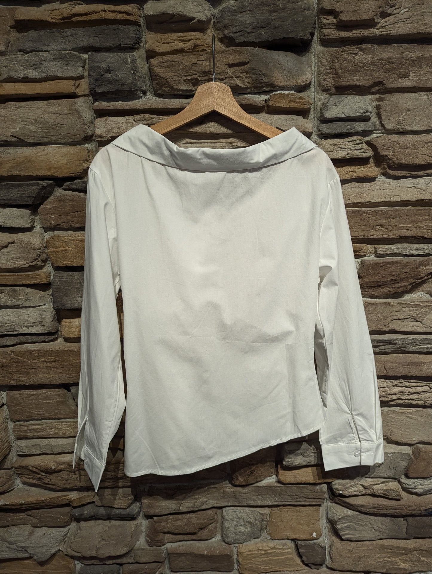 Off Shoulder Side Tie Button Down