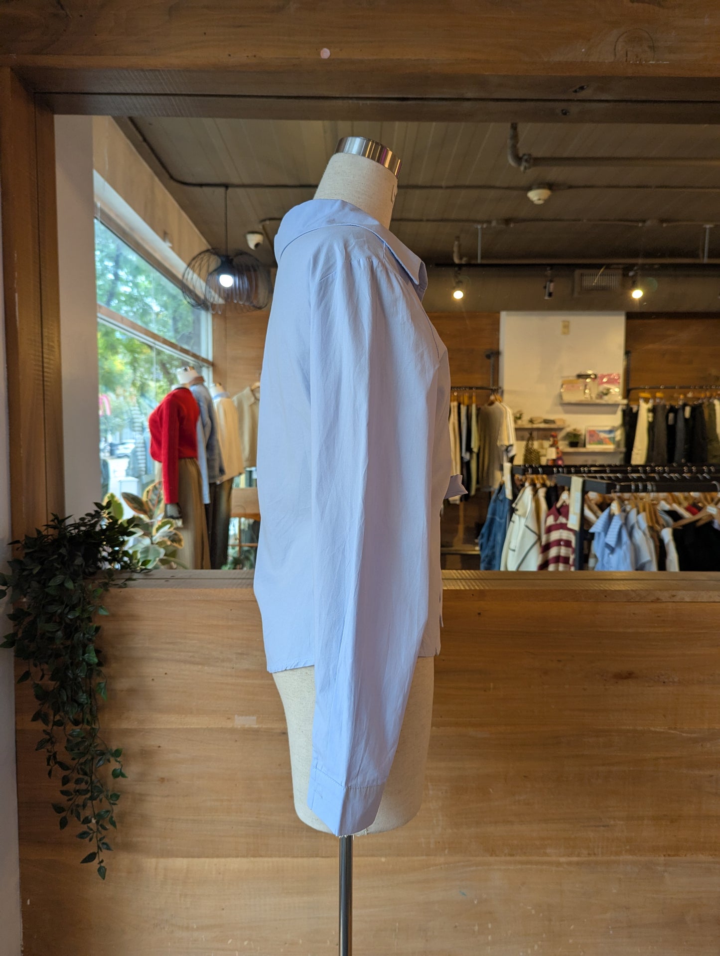 Off Shoulder Side Tie Button Down