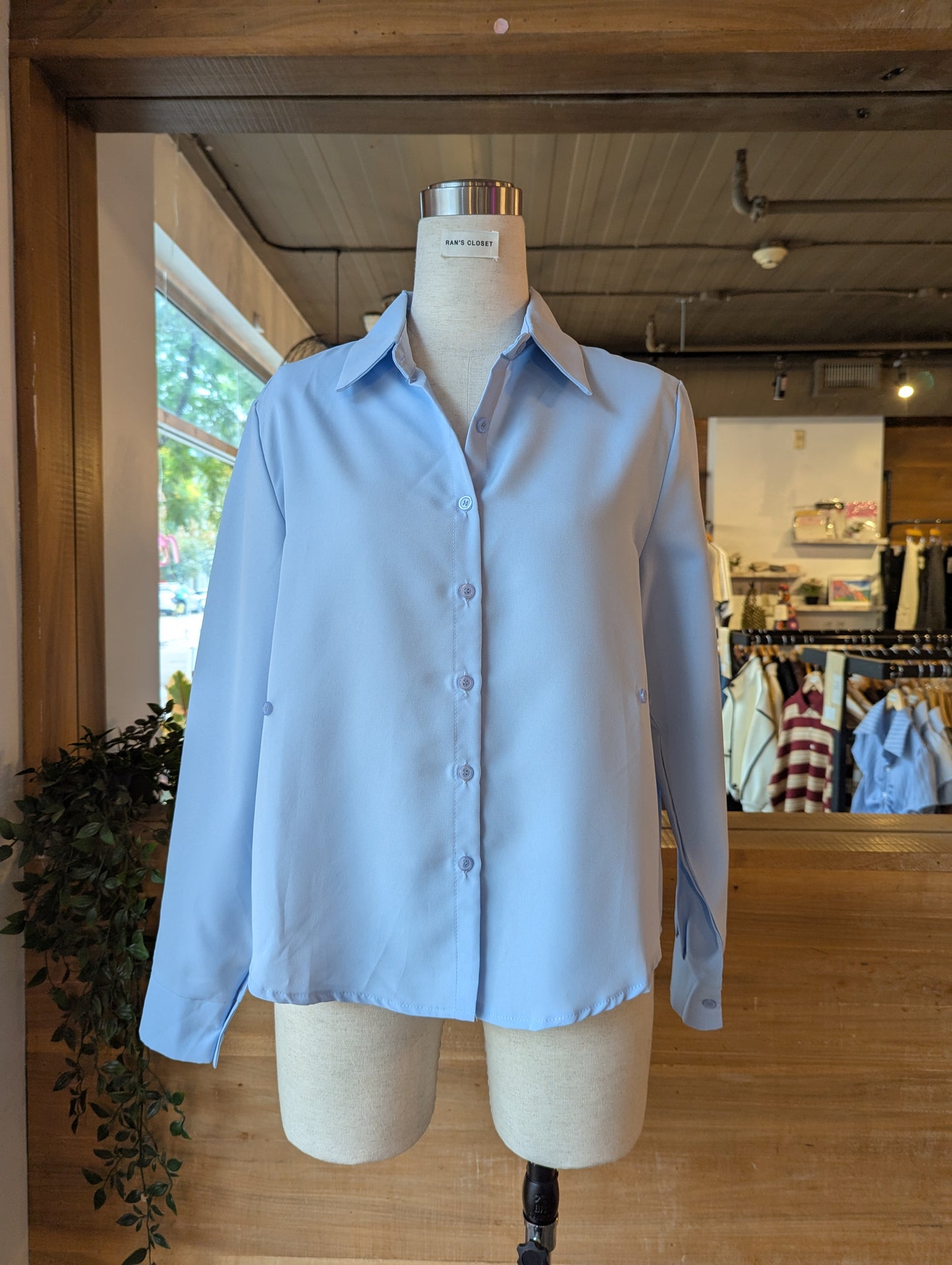 Side Button Cinch Blouse