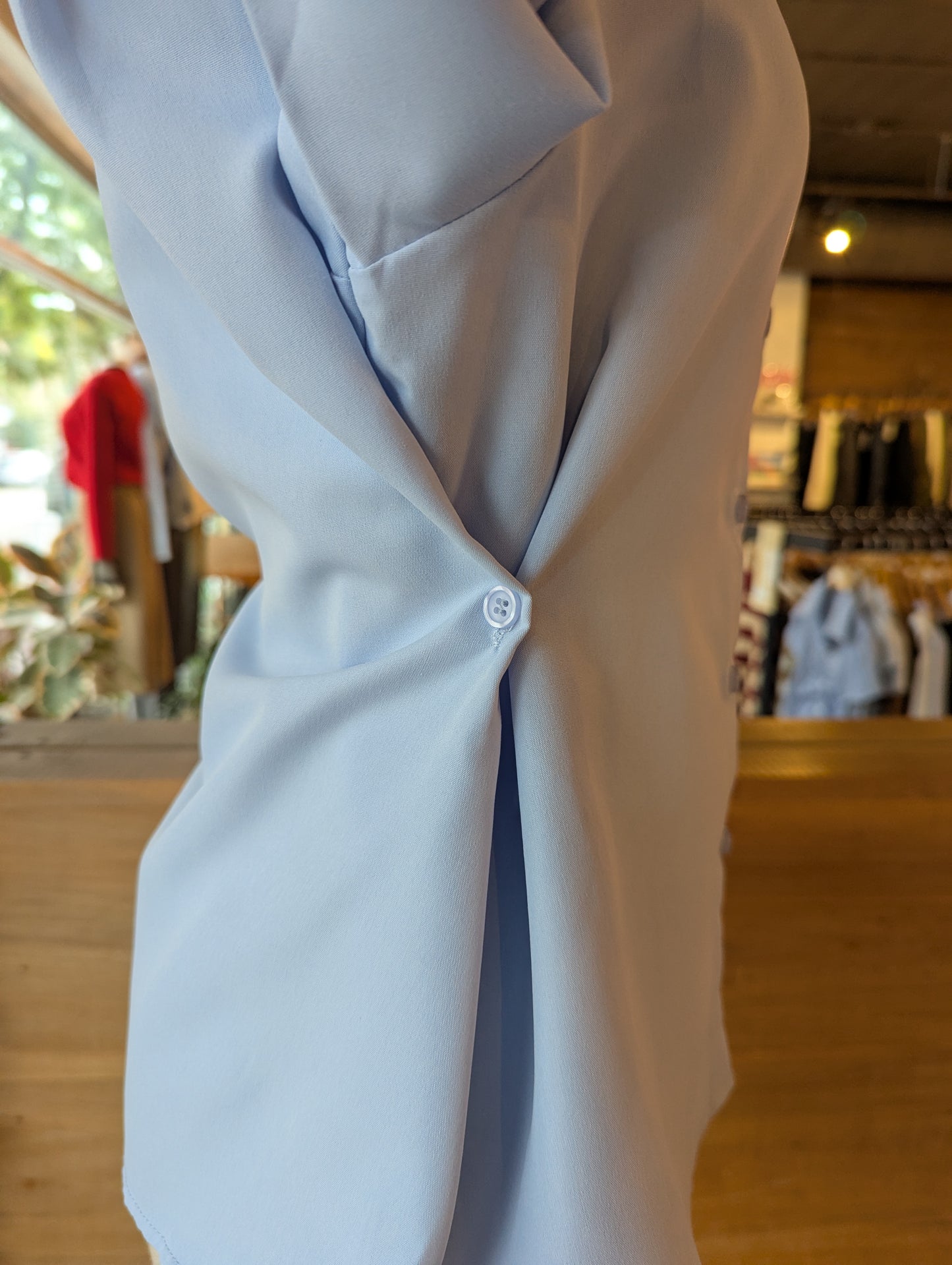 Side Button Cinch Blouse