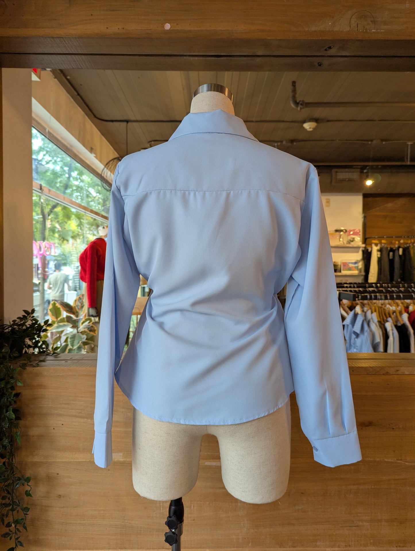 Side Button Cinch Blouse