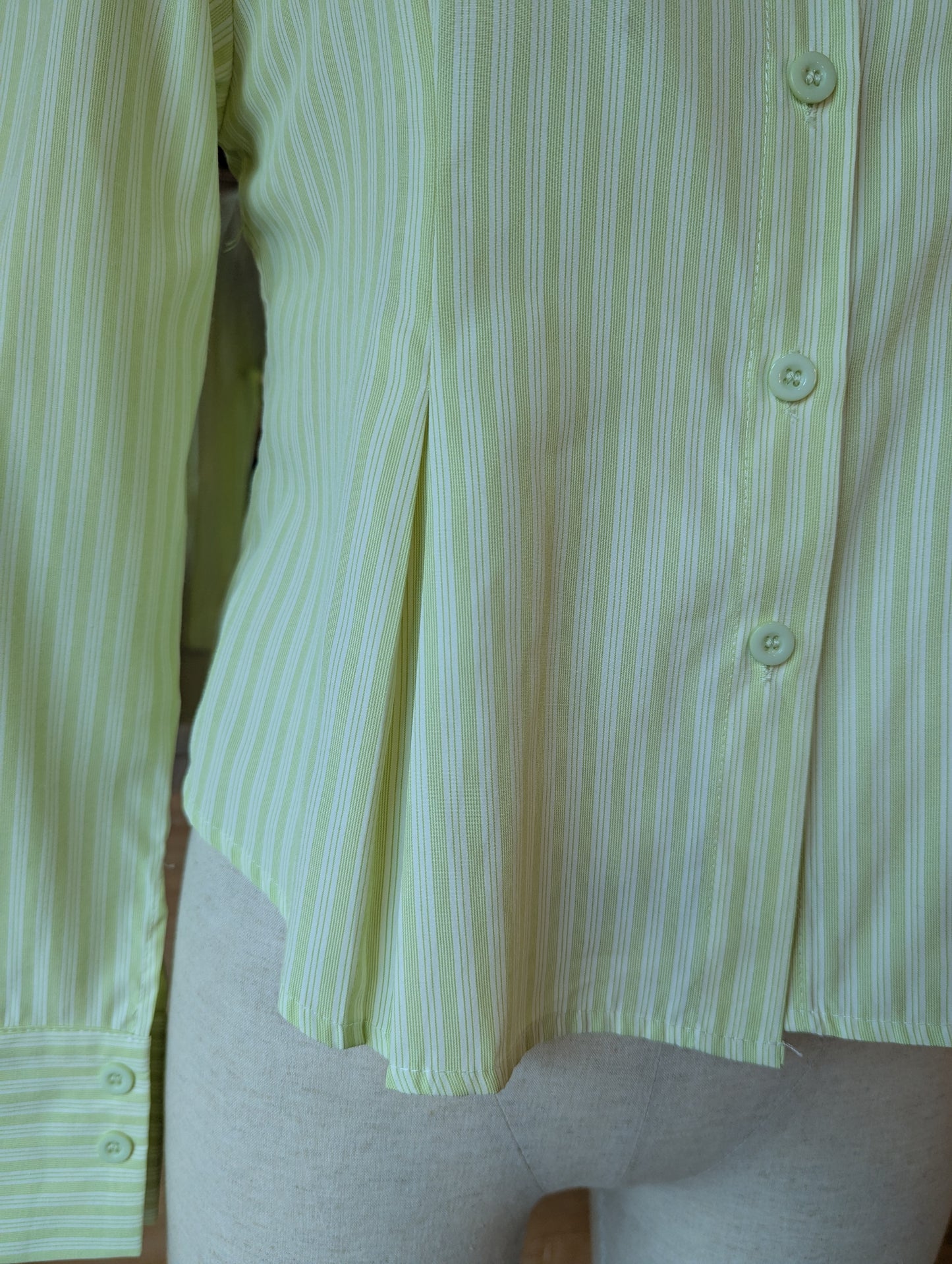 Striped Pintuck Button up