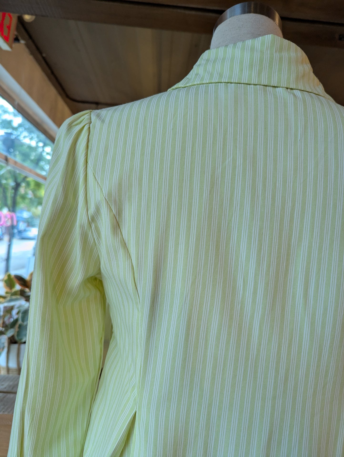 Striped Pintuck Button up