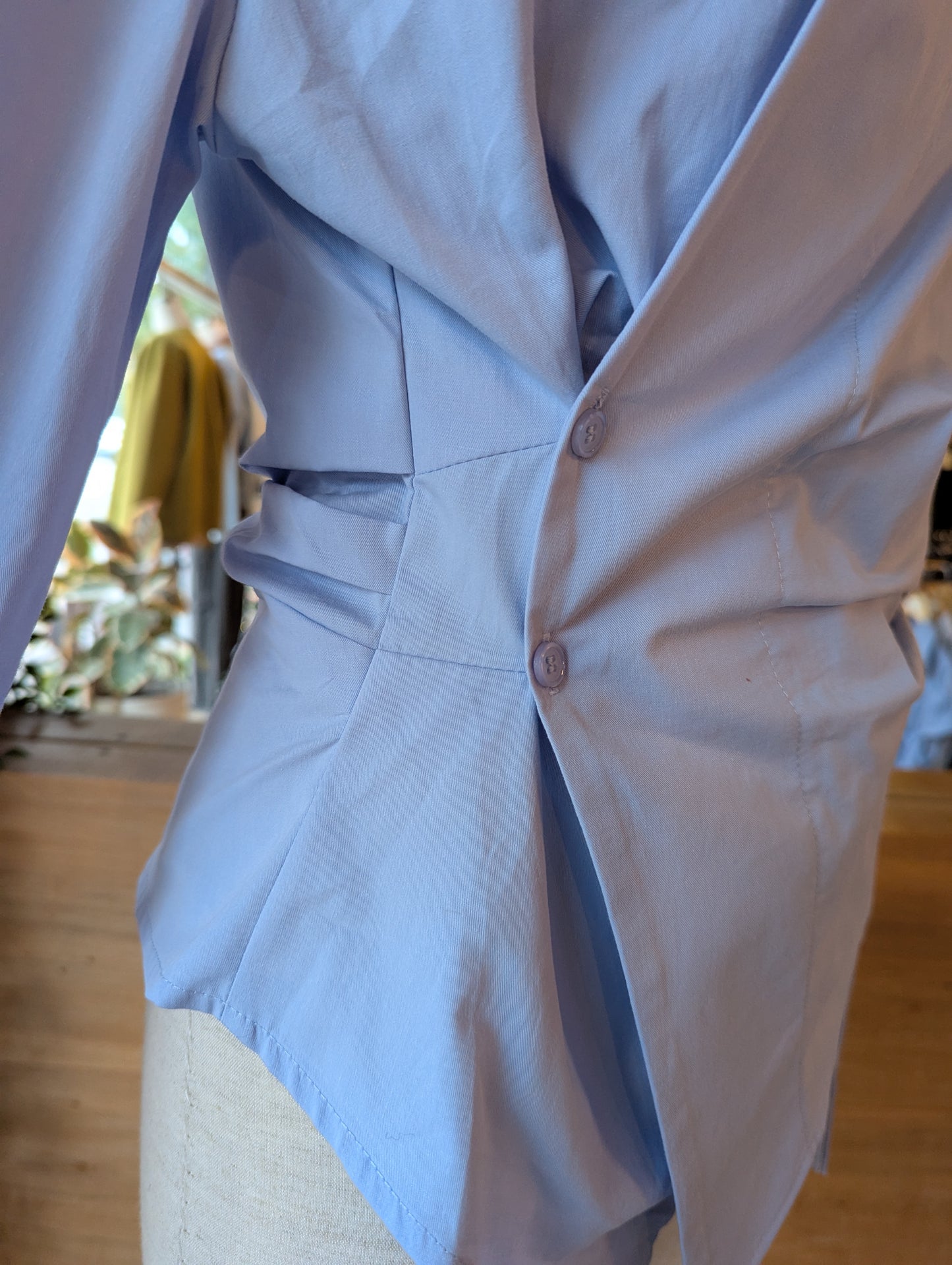 Wrap Side Button Blouse