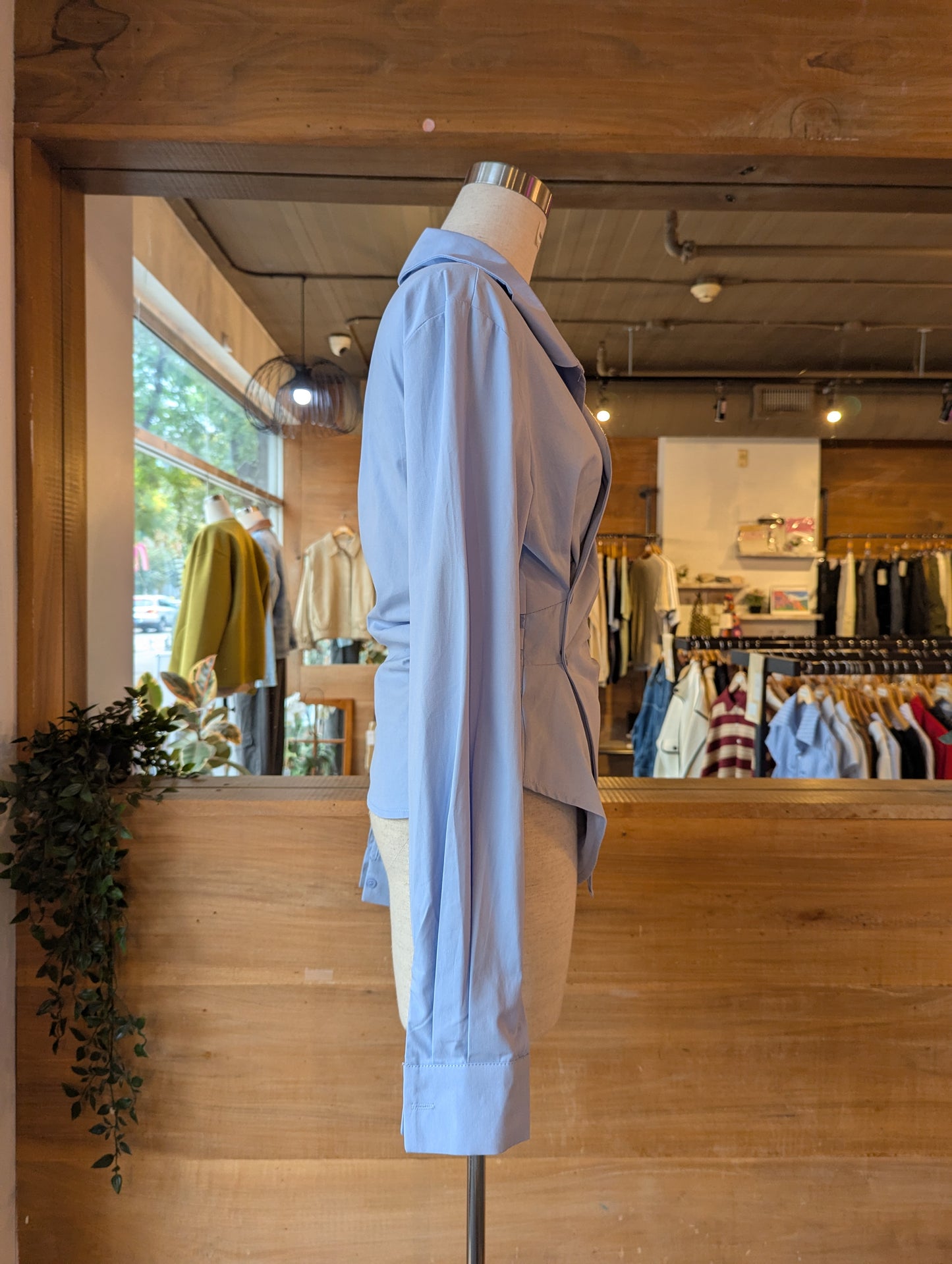 Wrap Side Button Blouse