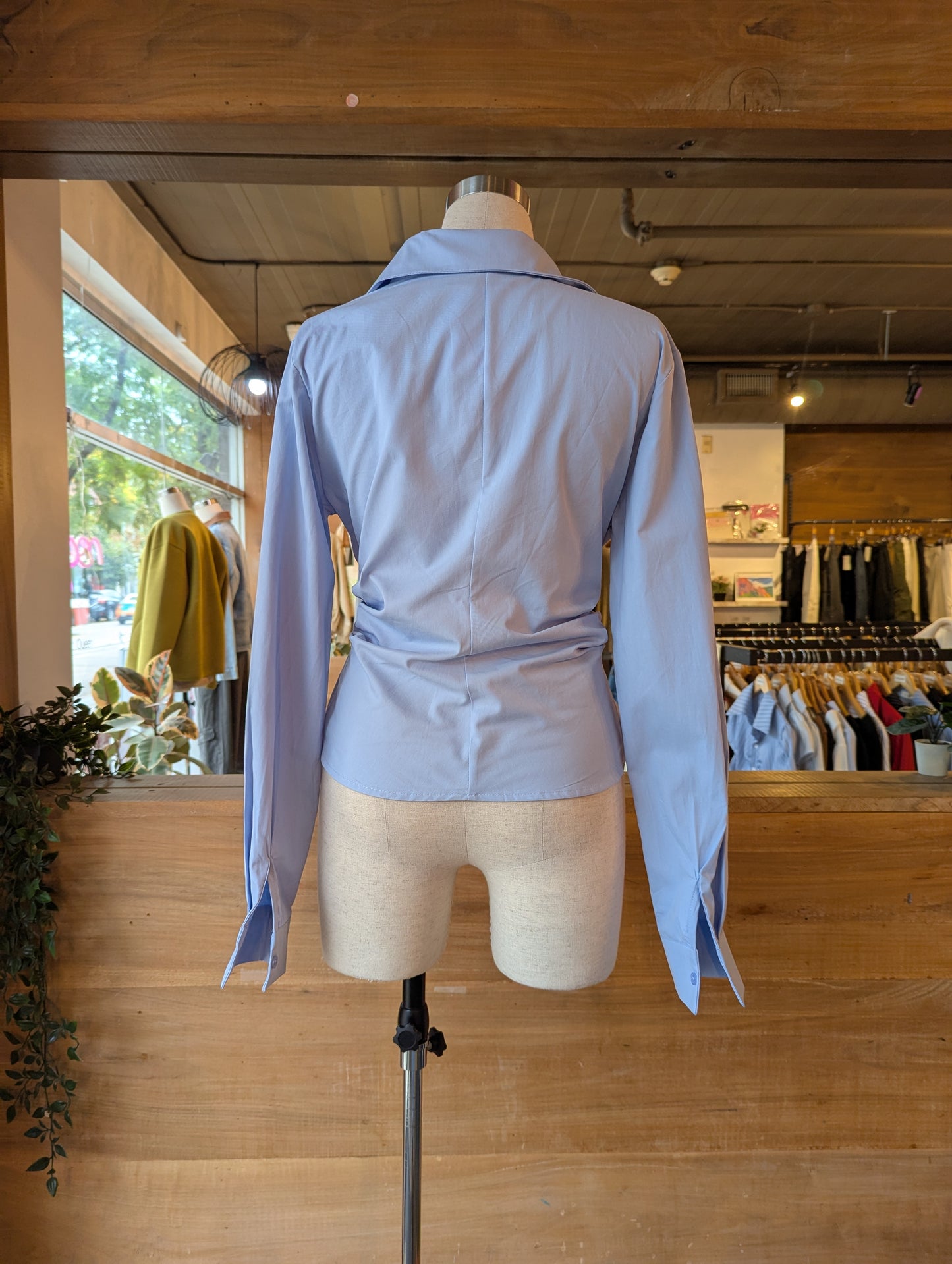 Wrap Side Button Blouse