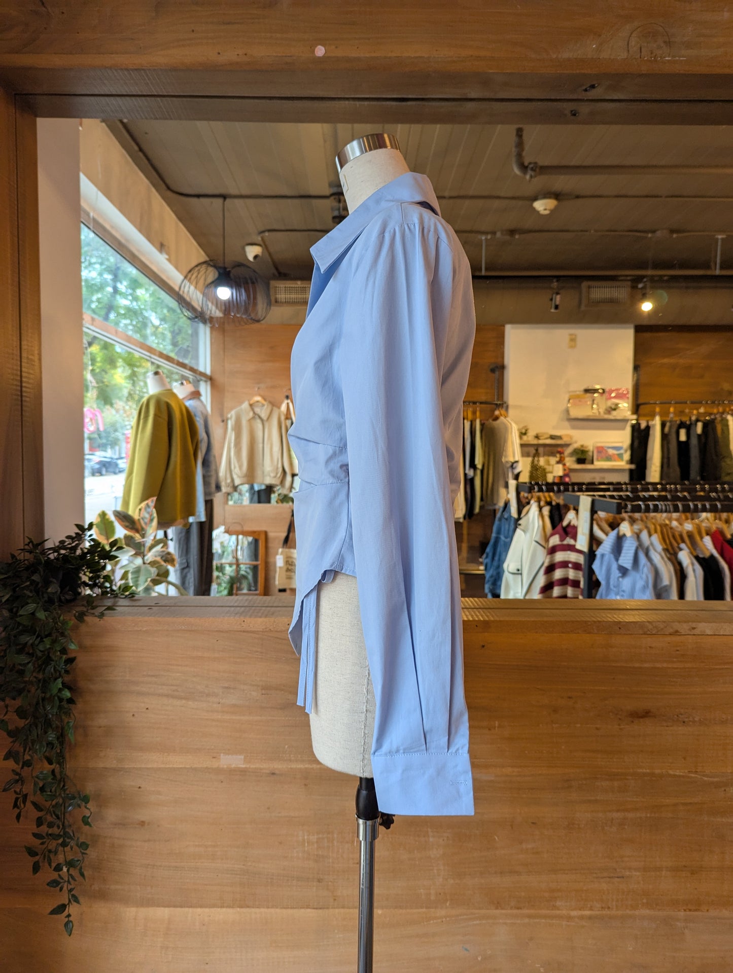 Wrap Side Button Blouse
