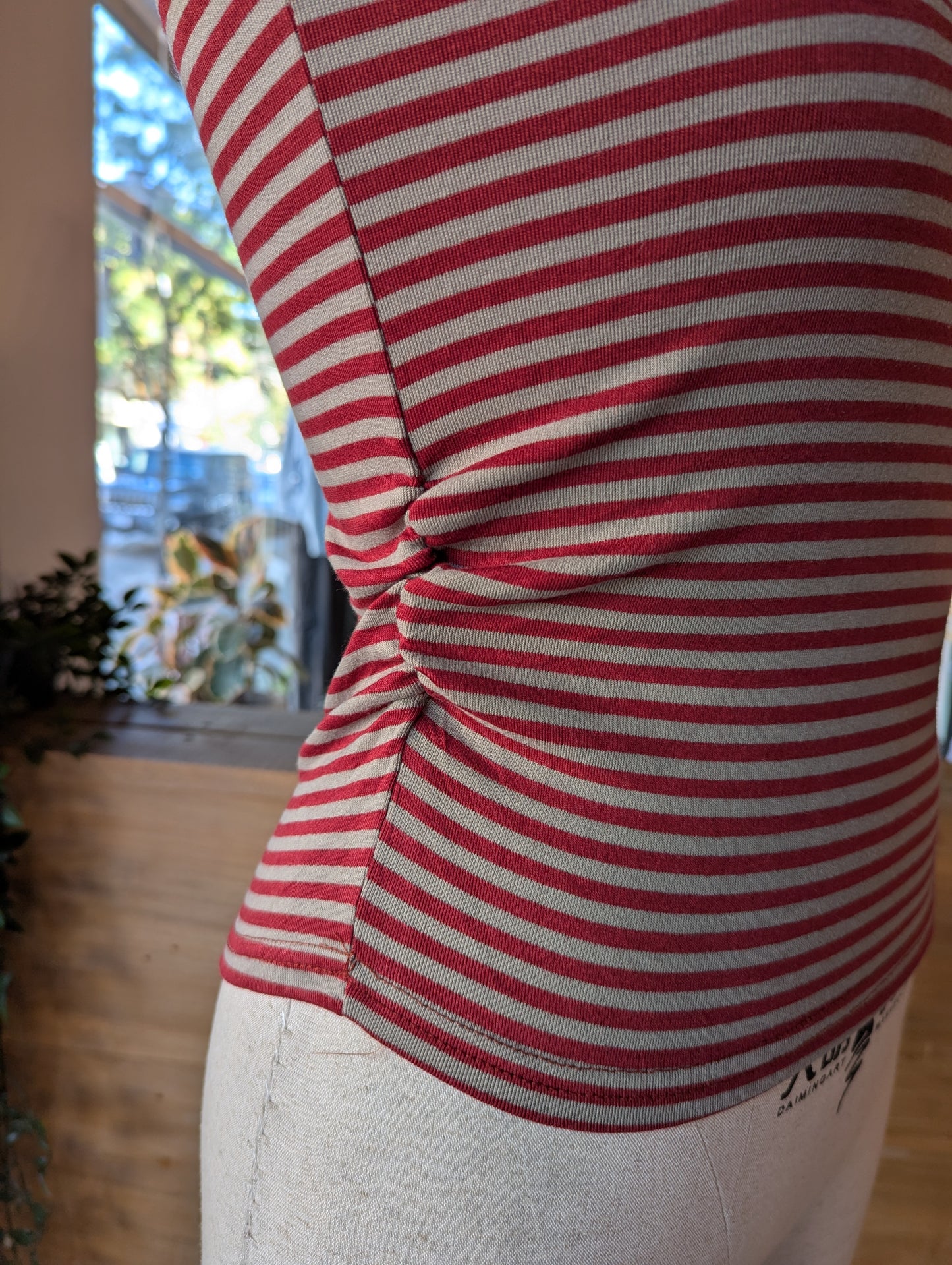 Striped long sleeve with string detail