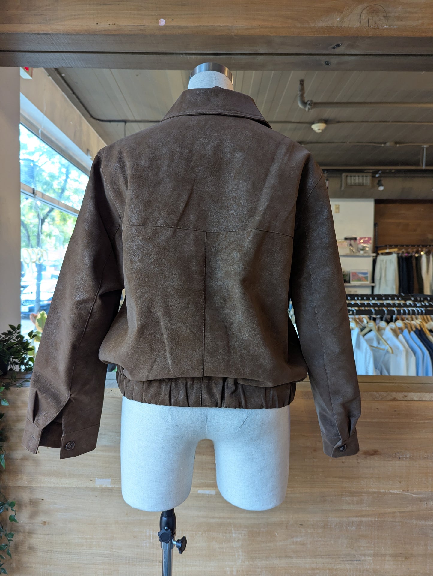 Button Up Vegan Suede Jacket