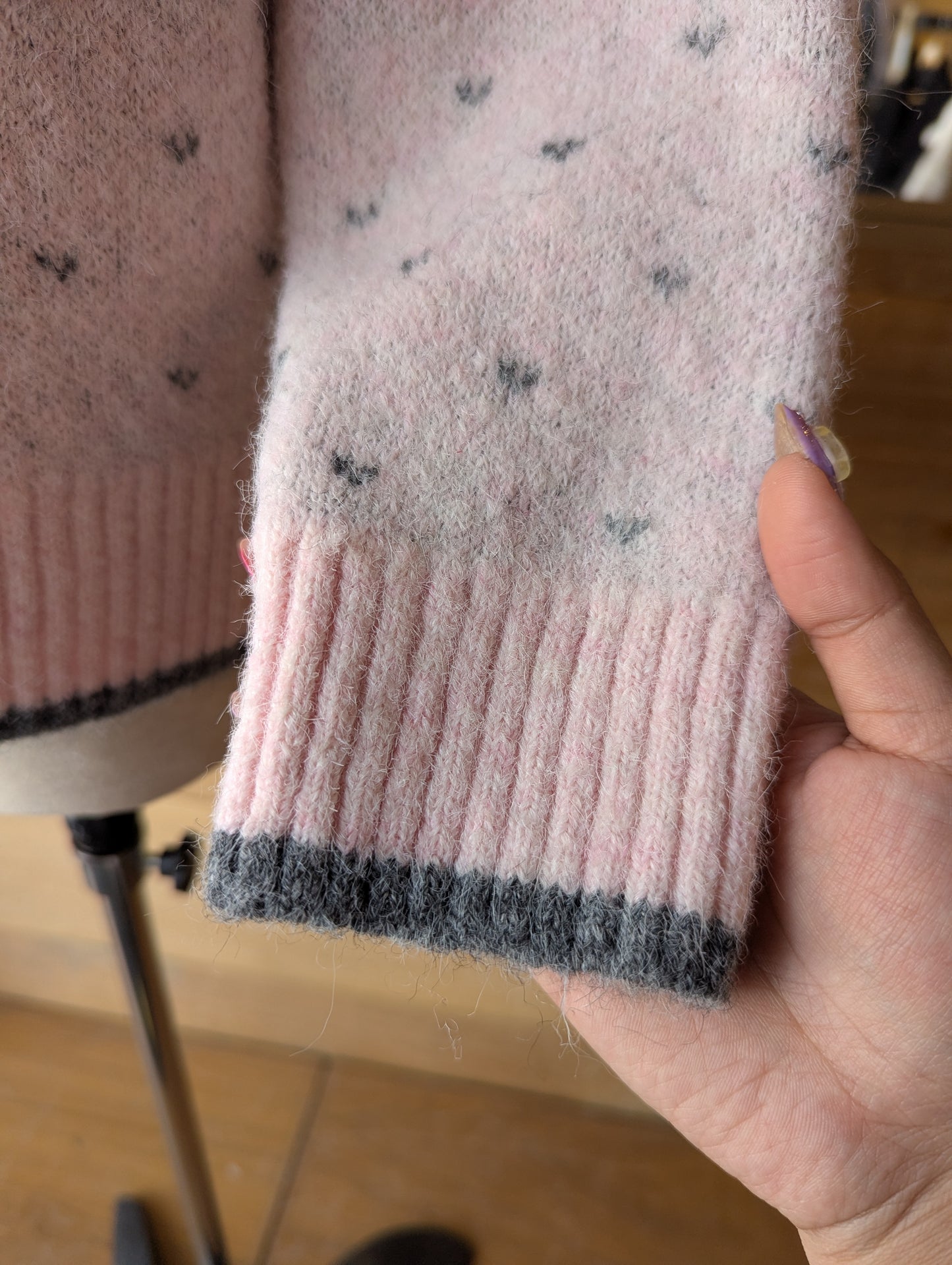 Dog Graphic Collared Knit Cardigan