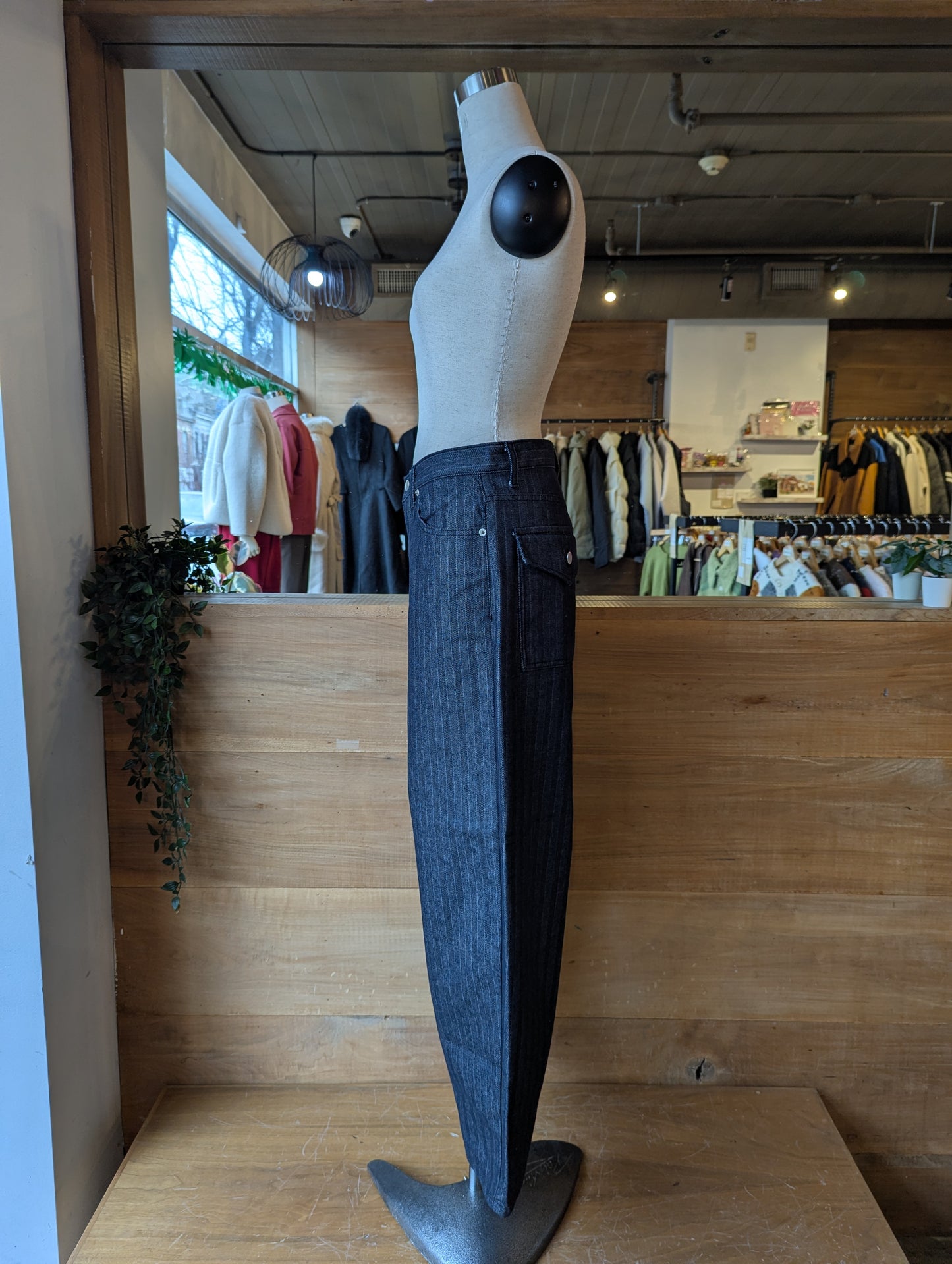 Pinstripe Wide Leg Pants