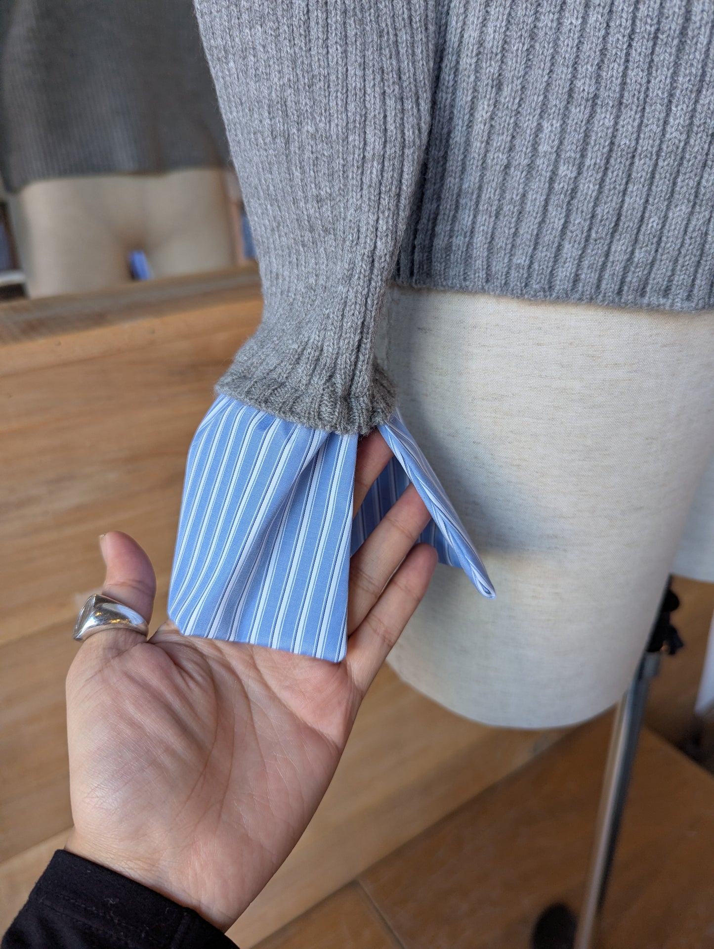 Cardigan with Attached Button Up