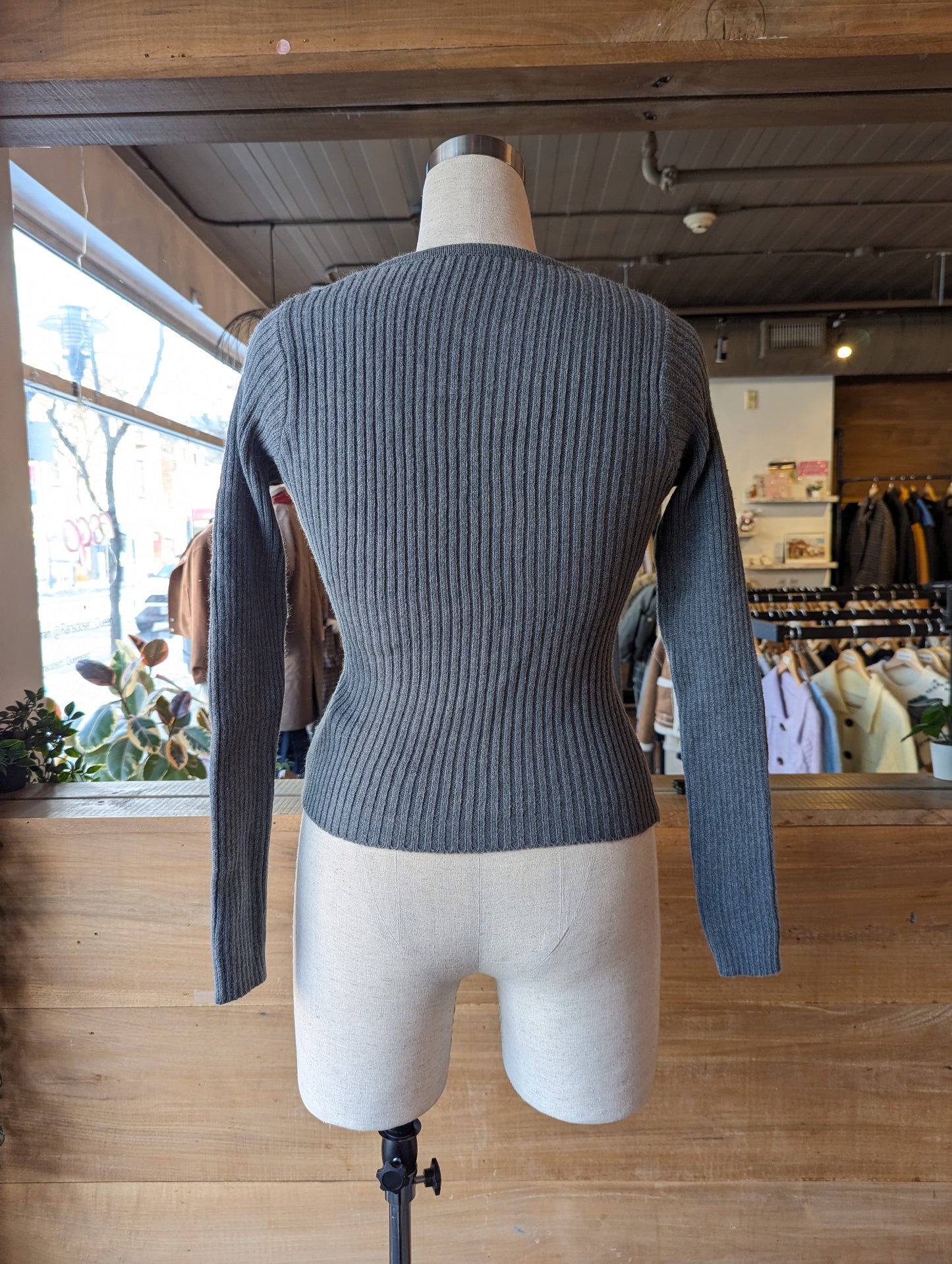 Button Shawl Overlay Sweater Set