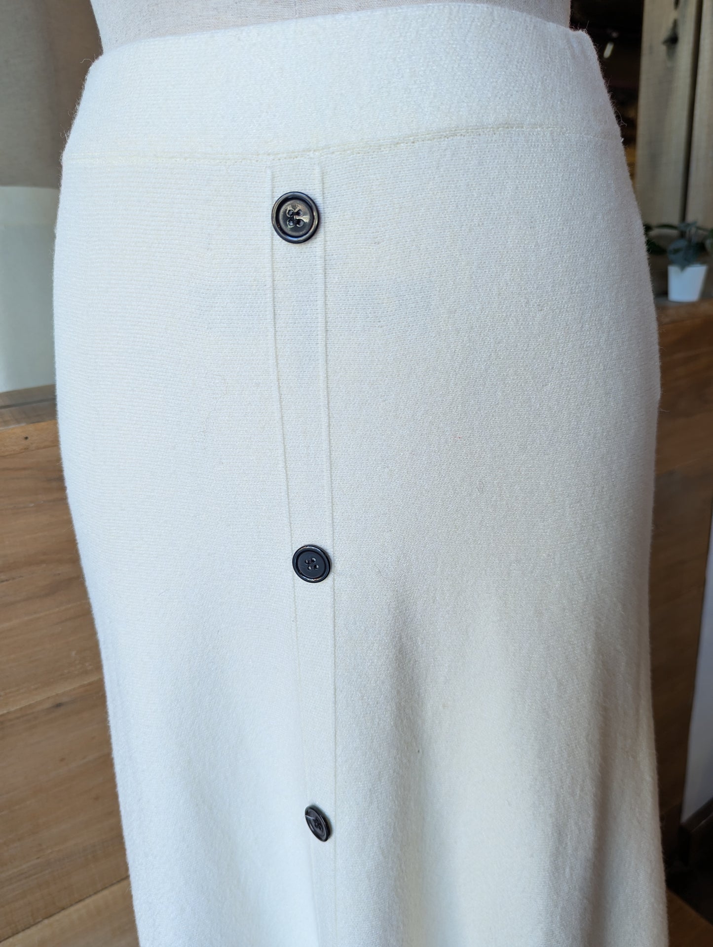 Faux Button Knit Maxi Skirt