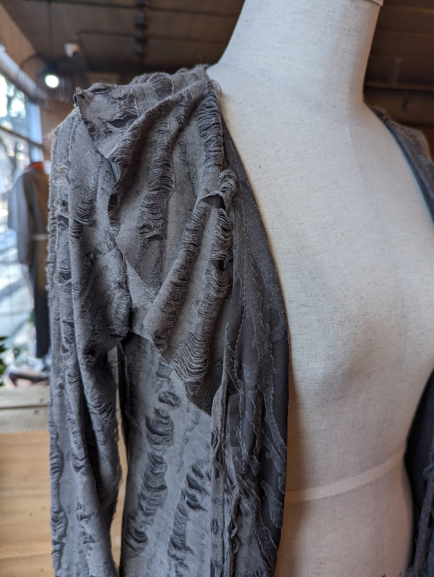 Distressed Romance Tie up Blouse