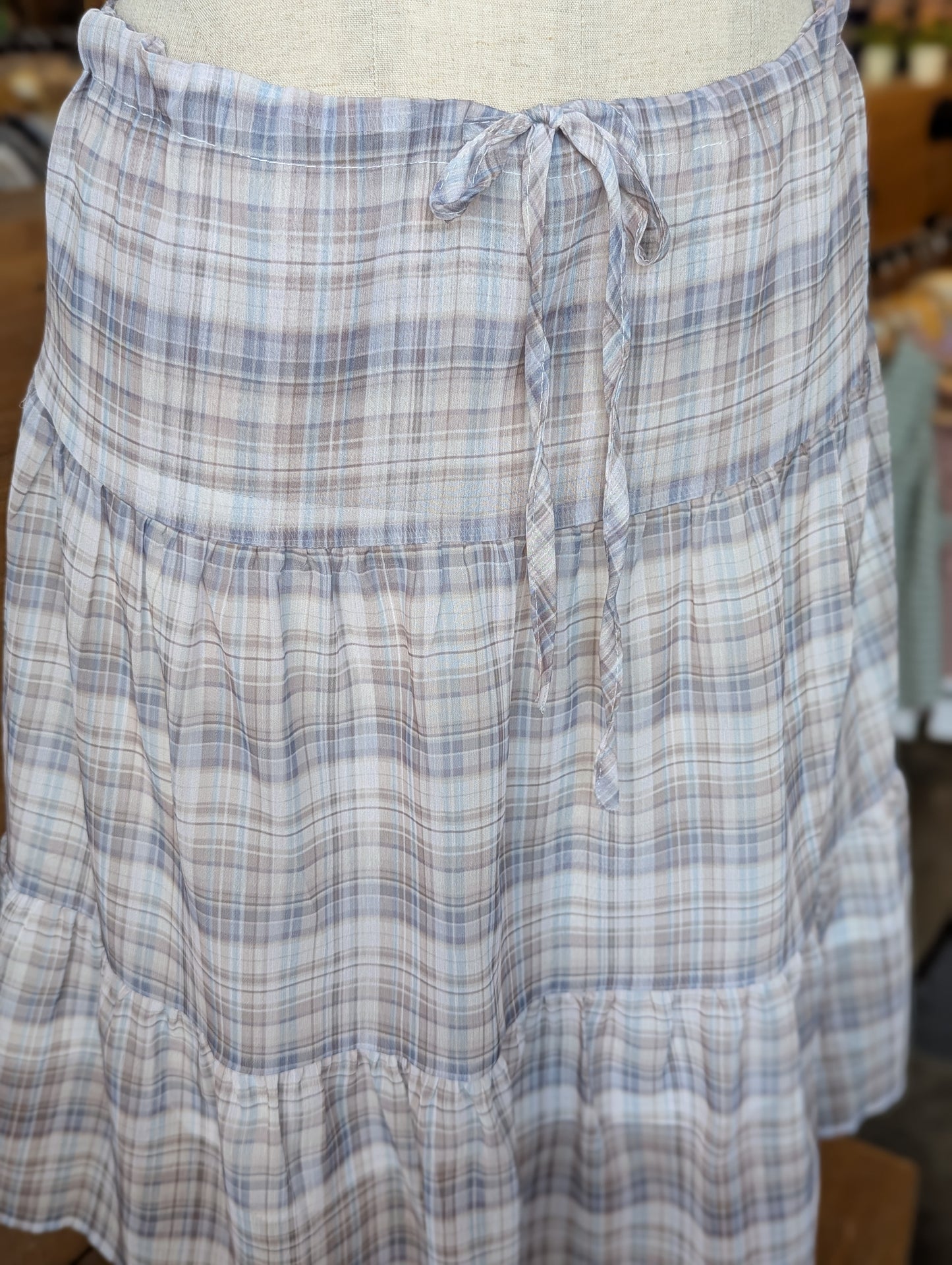 Rosewood Tiered Midi Skirt