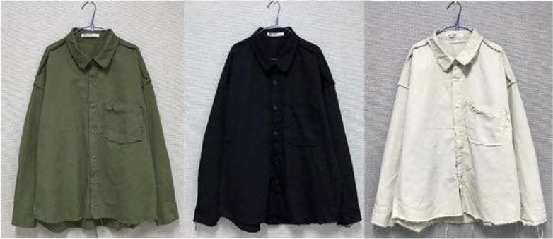 Raw edge men's shirt jacket and pants set