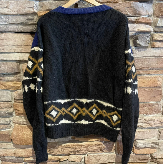 Vintage Wool Funky Geometric Sweater