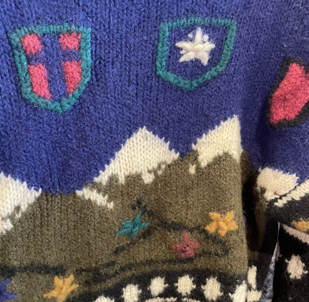 Vintage Wool Funky Geometric Sweater