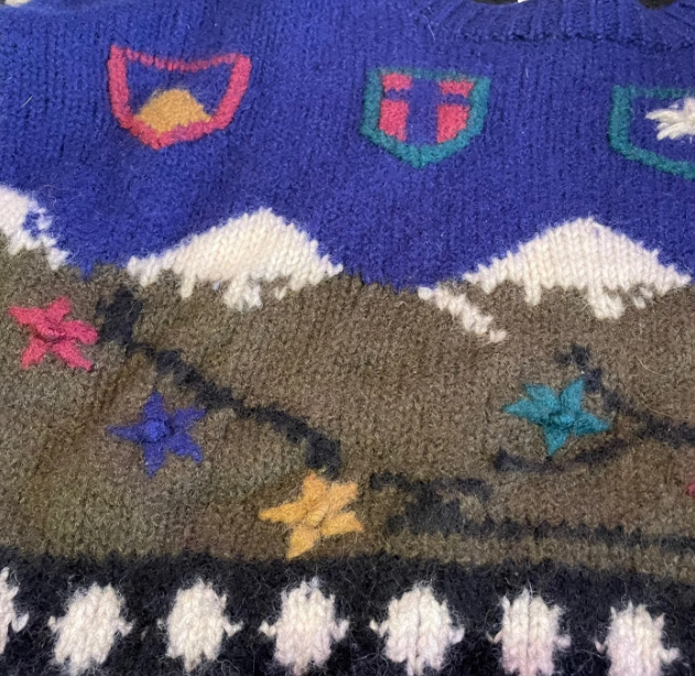 Vintage Wool Funky Geometric Sweater