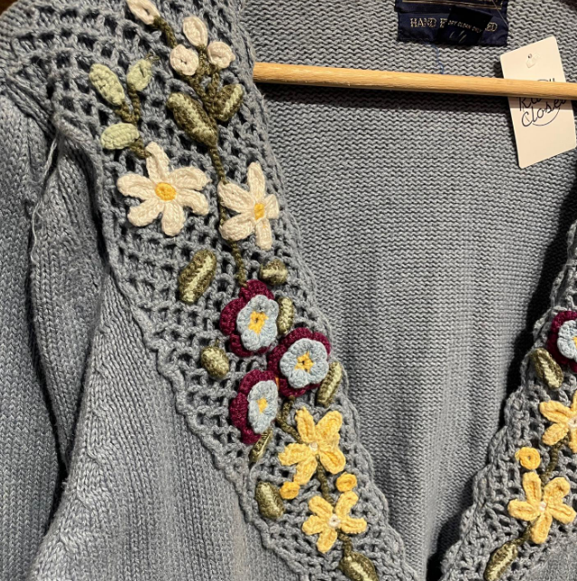 Vintage Herman Geist Hand Embroidered Cardigan