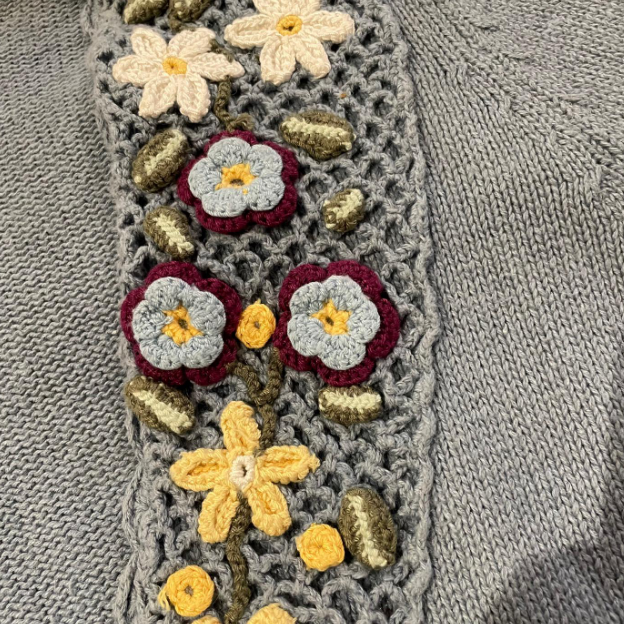 Vintage Herman Geist Hand Embroidered Cardigan