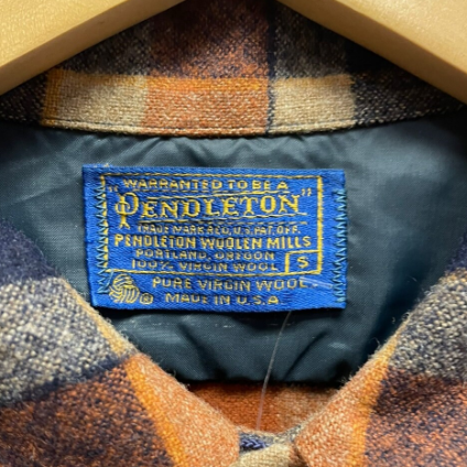 Vintage Pendleton Orange and Grey Flannel Board Shirt