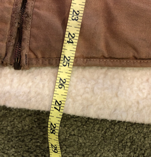 Vintage Carharrt Distressed Canvas Vest with Sherpa Lining