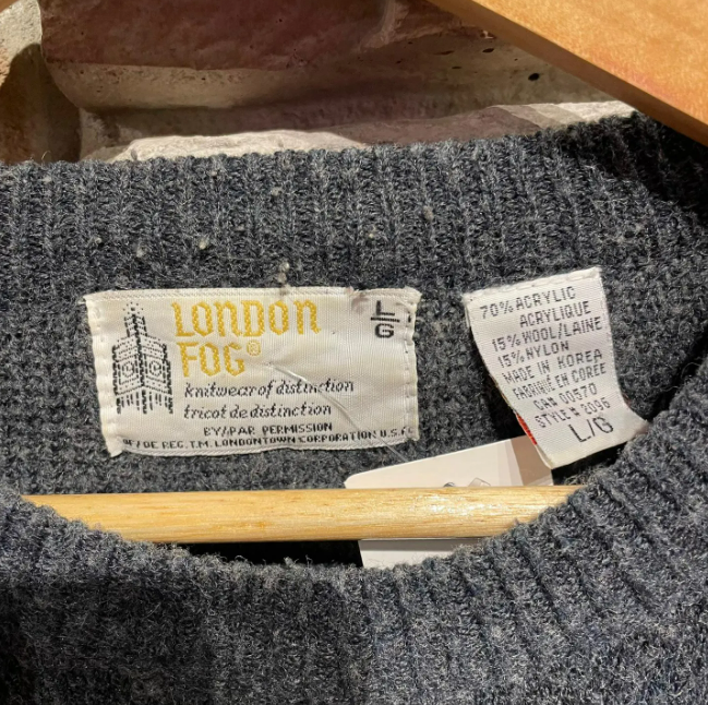 Vintage London Fog Hiking Graphic Wool Blend Sweater