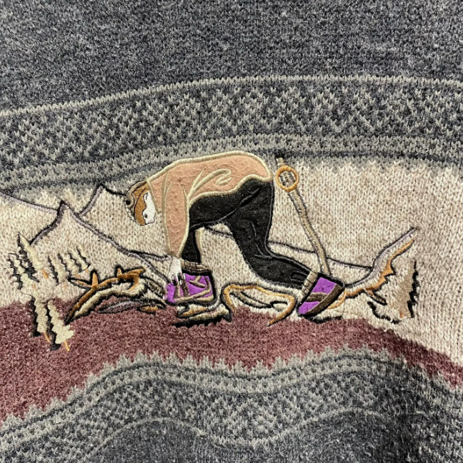 Vintage London Fog Hiking Graphic Wool Blend Sweater