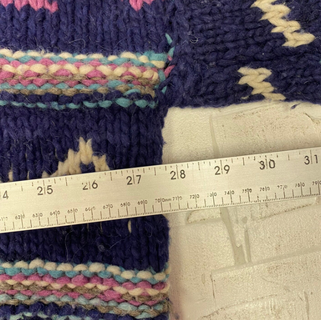 Vintage Knit Wool Button Up Cardigan Hand Made In Ecuador