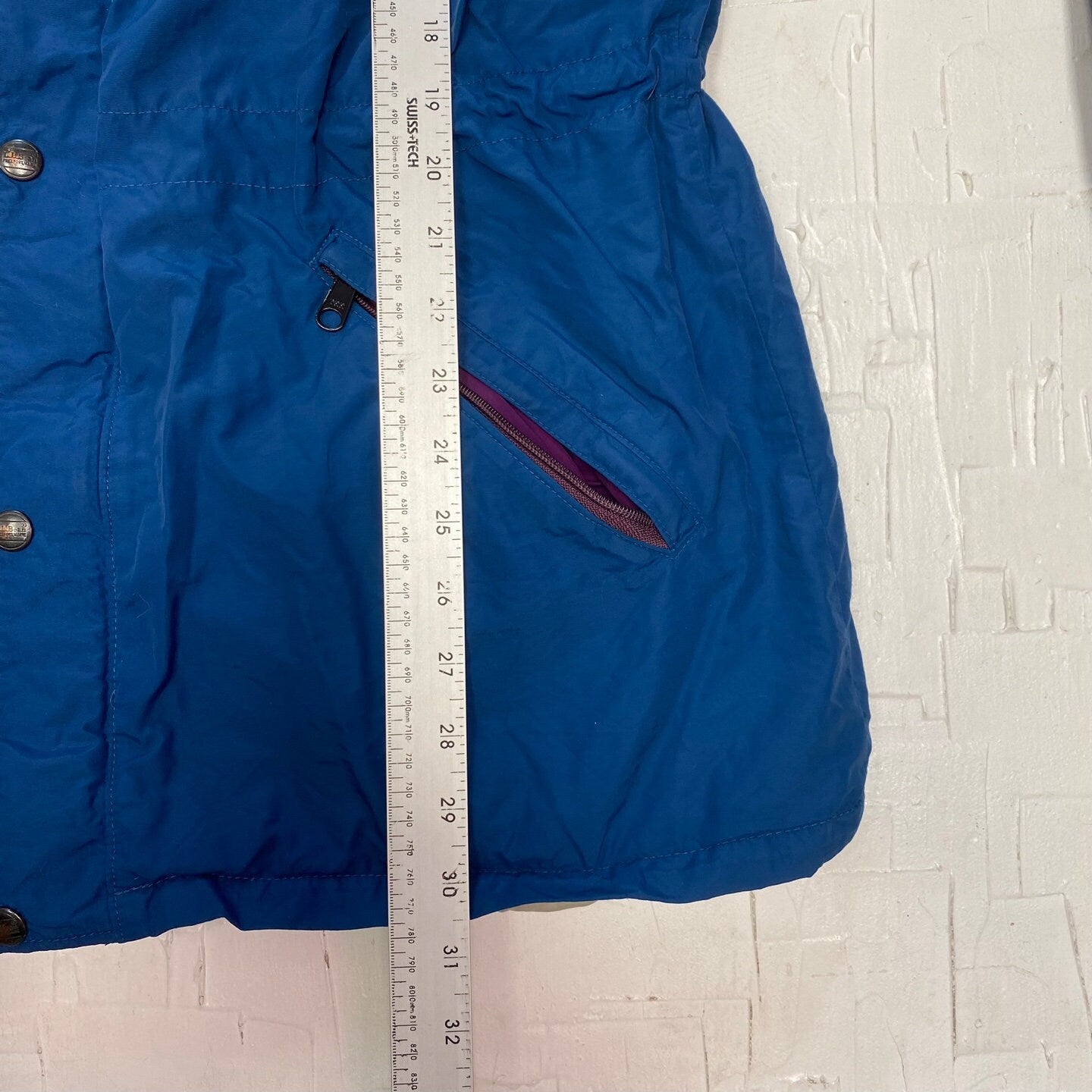 Vintage 80's/90's Style L.L. Bean Blue Ski Jacket | Vintage Jacket | Draw String Waist | Zip Up | Made in USA | Men's Size M | M-1987