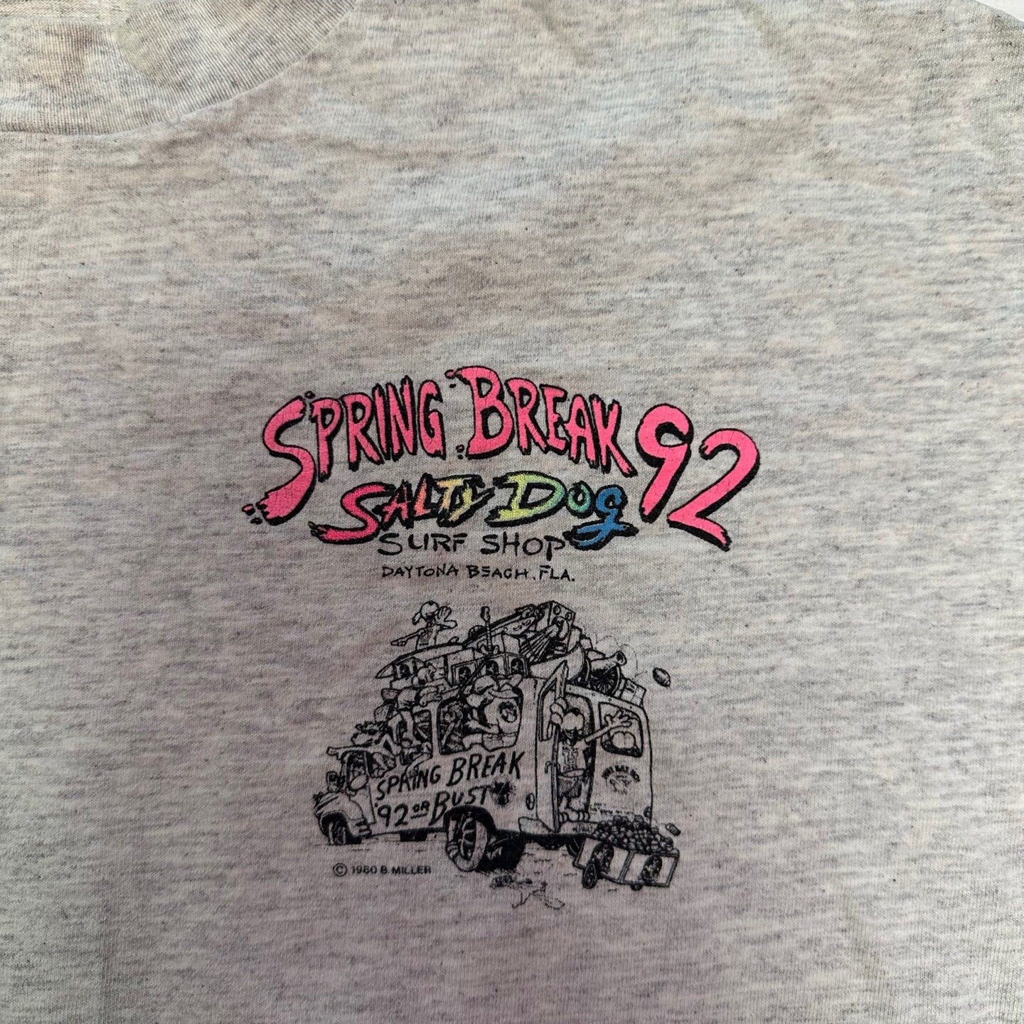 1992 Vintage Spring Break '92 Salty Dog Daytona Beach Graphic T-Shirt