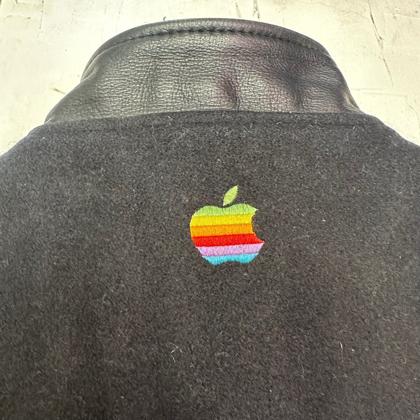 Vintage Apple Employee Leather Bomber Jacket