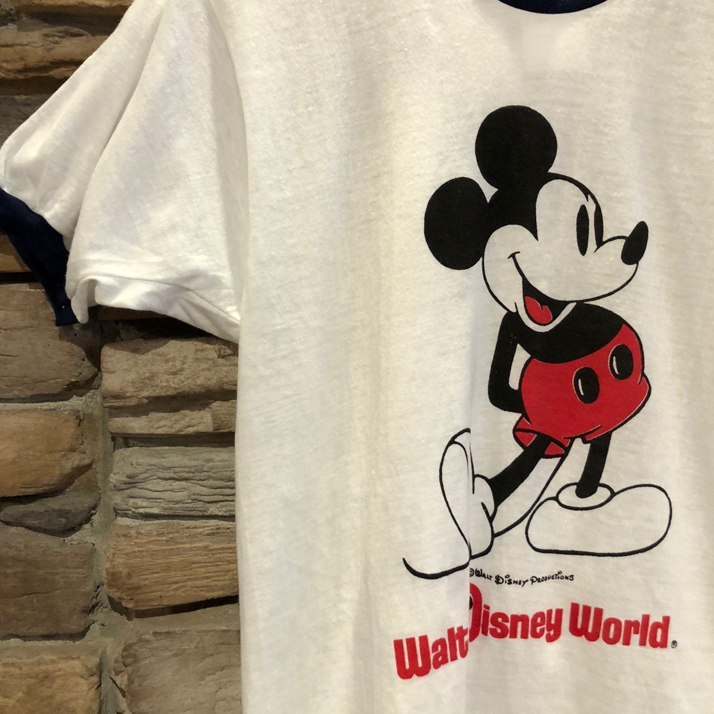 Vintage Tropix Togs Walt Disney World Mickey Mouse Graphic Ringer T-Shirt