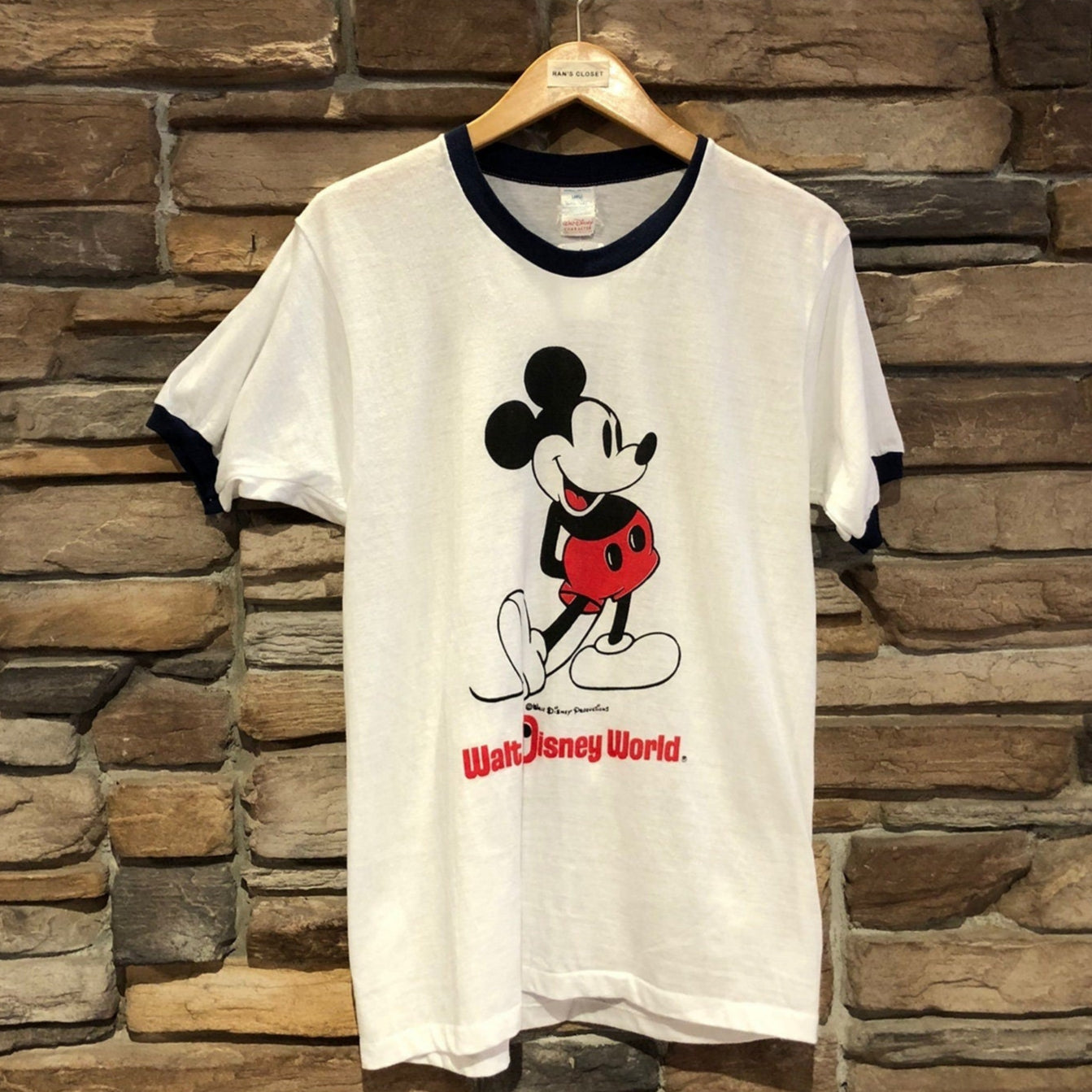 Vintage Disney Mickey Mouse Head Tee T Shirt Large Made USA 1980s Walt Disney World Classic 80s Magic Pink deals Pie Eyed