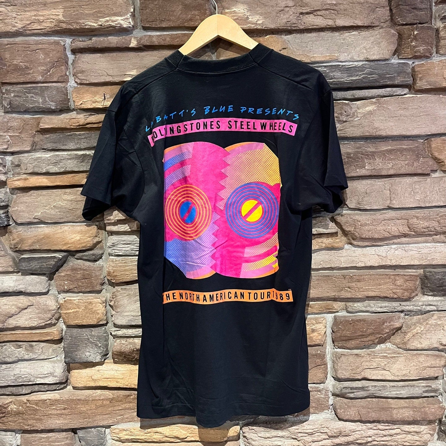 Vintage The Rolling Stones Steel Wheels North American Tour 1989 T-Shirt | Vintage Band T-Shirt | Rolling Stones | Size XL | SKU: STQ-3083