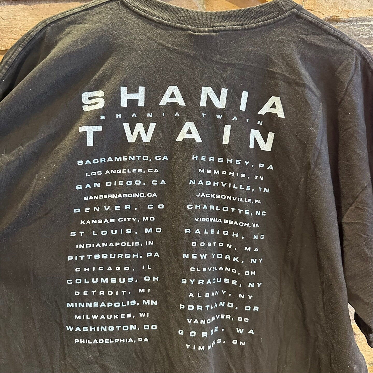 Vintage 1998 Shania Twain Tour Merchandise Graphic T-Shirt