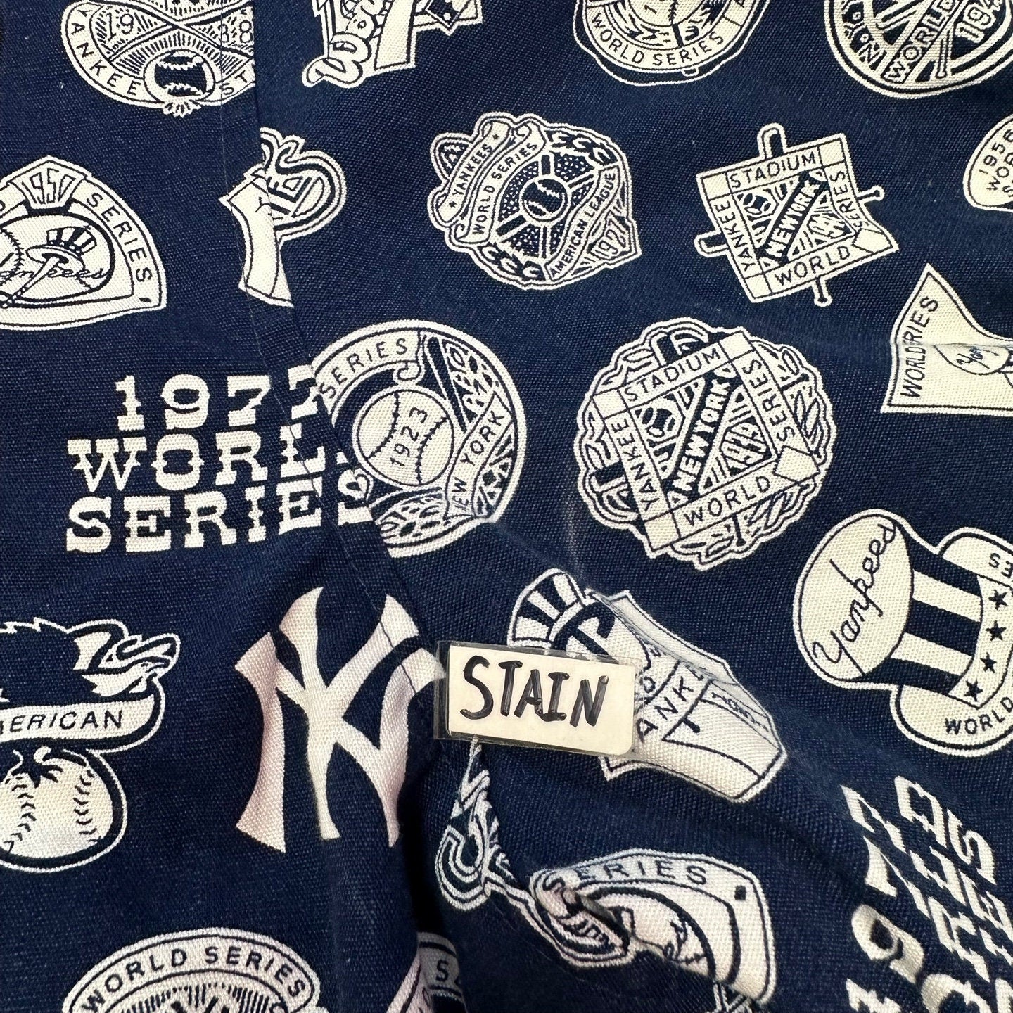 New York Yankees Allover Print World Series Zip-Up Hooded Sweatshirt | Baseball Sweatshirt | MLB | Baseball | Men's Size XL | SKU: M-3116