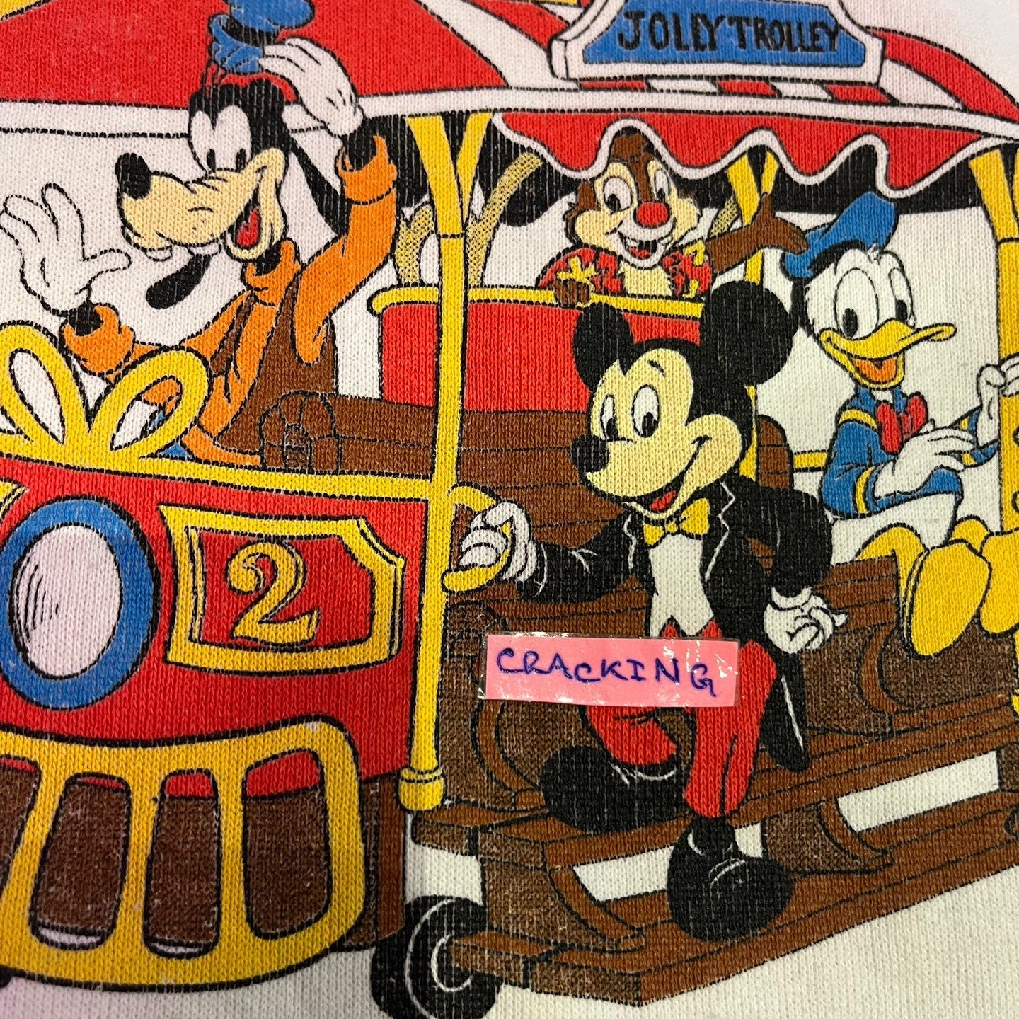 Vintage White Disney Mickey's Toon Town Sweatshirt | Vintage Pullover | Mickey Mouse | Disney Designs | Theme Park | Size XL | SKU: STQ-3289