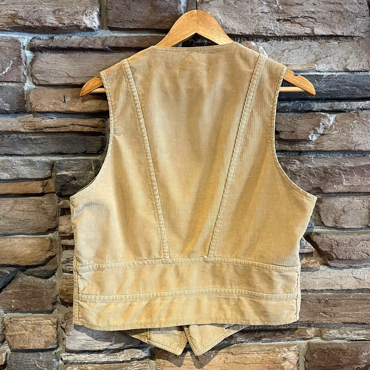 Vintage Separate-Lees by Lee Corduroy Tan Button Up Vest | Vintage Lee Corduroy Waistcoat | Made In USA | Adult Size M | SKU: STQ-3332