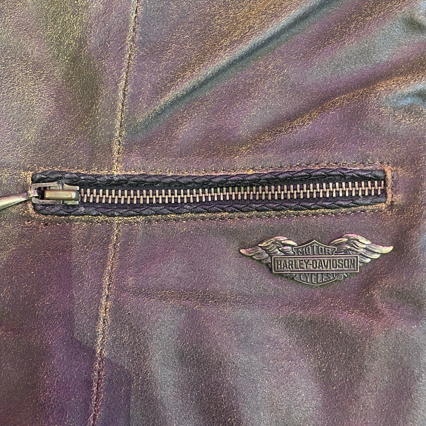 Vintage 1990's Harley Davidson Brown Leather Vest