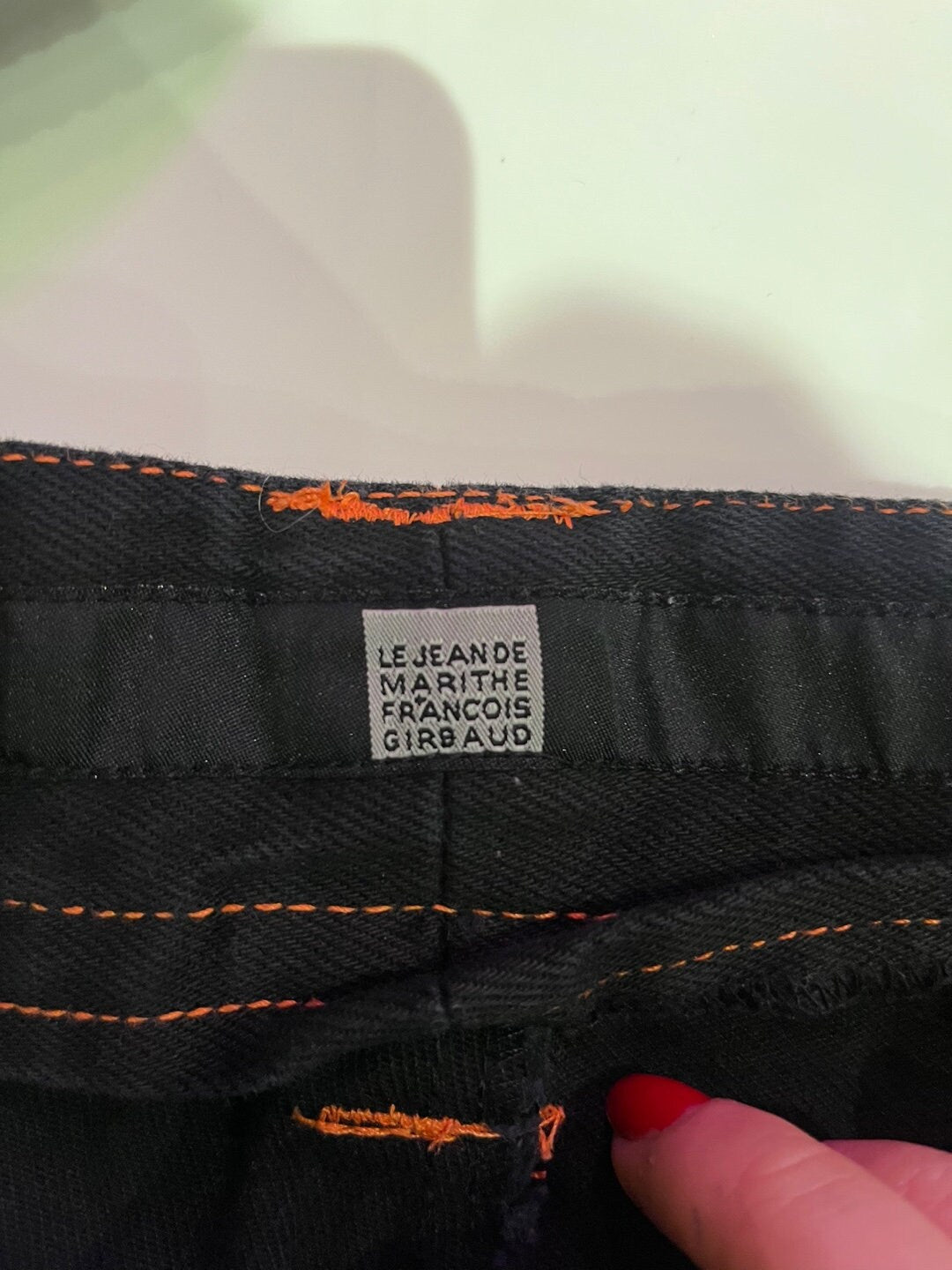 Vintage Marithe Francois Girbaud Cargo Pants | Vintage Pants | Black and Orange Hip Hop Cargo Style Pants | Men's Size 34 | SKU STQ-3451